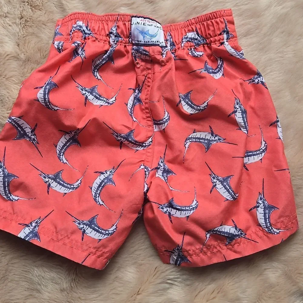 Janie and Jack Coral Swim Shorts, size 12-18 months